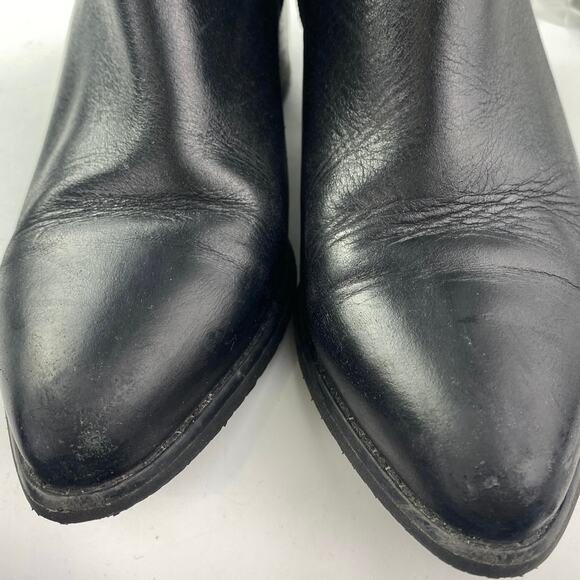 Blondo Elvina Women's Black Leather Zip Pointed Toe Block Heels Ankle Boots 8.5M - Picture 7 of 7